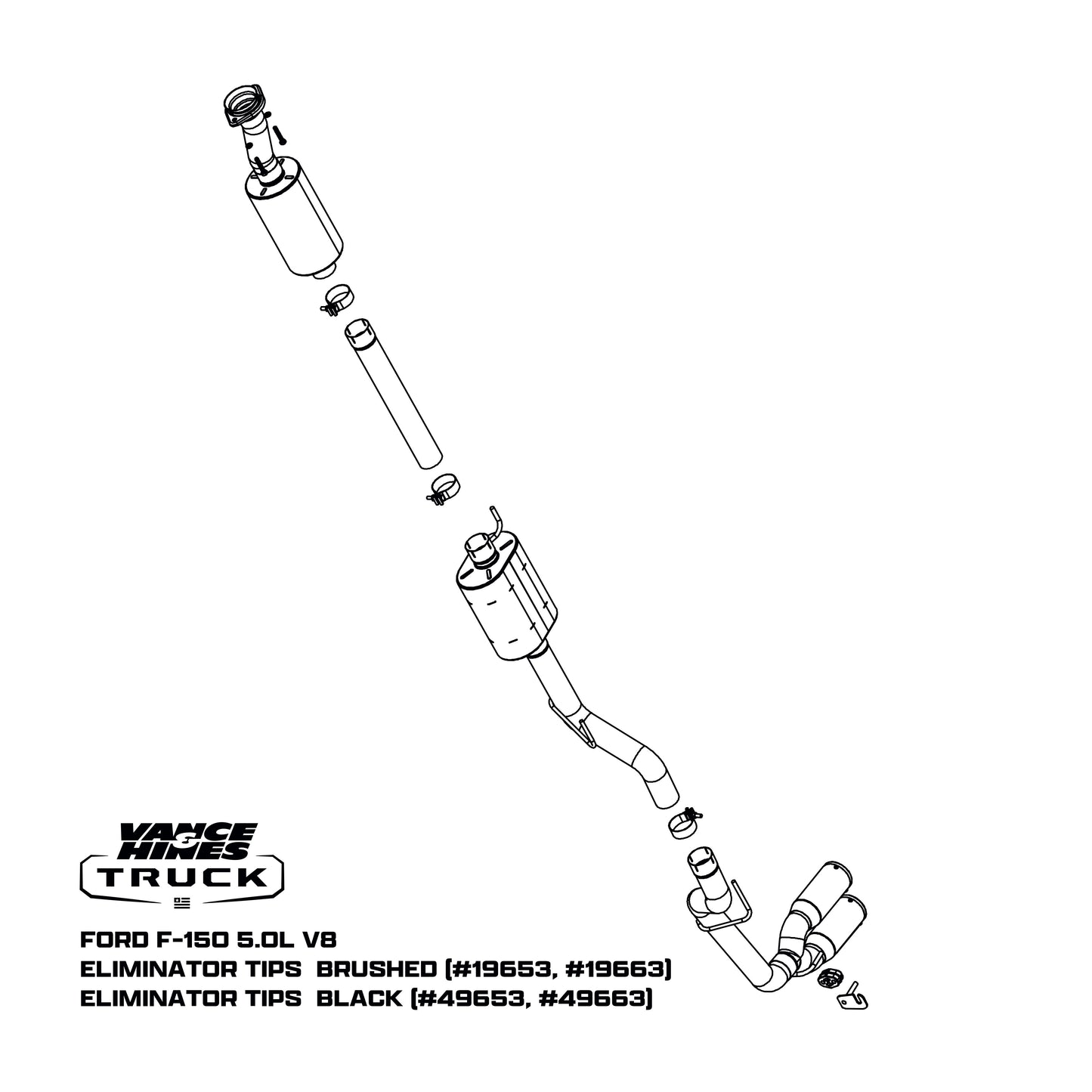 Fits 2021-2023 Ford F-150 Cat Back Performance Exhaust System 19653-VAH