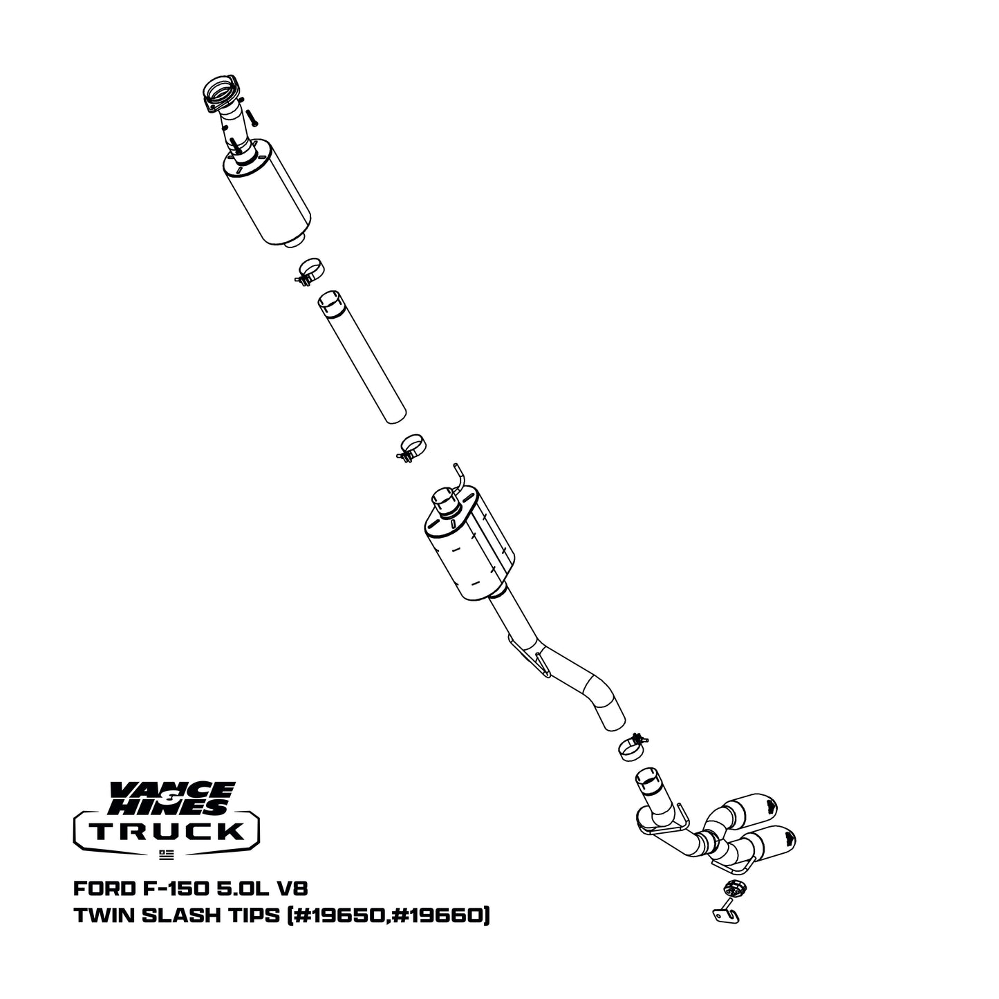 Fits 2015-2020 Ford F-150 Cat Back Performance Exhaust System 19660-VAH