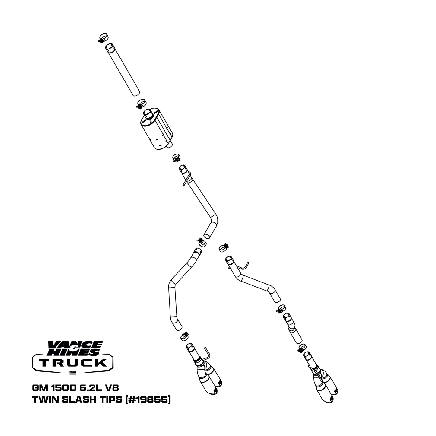 Fits 2019-2023 Chevrolet Silverado 1500 Cat Back Exhaust System 19855-VAH