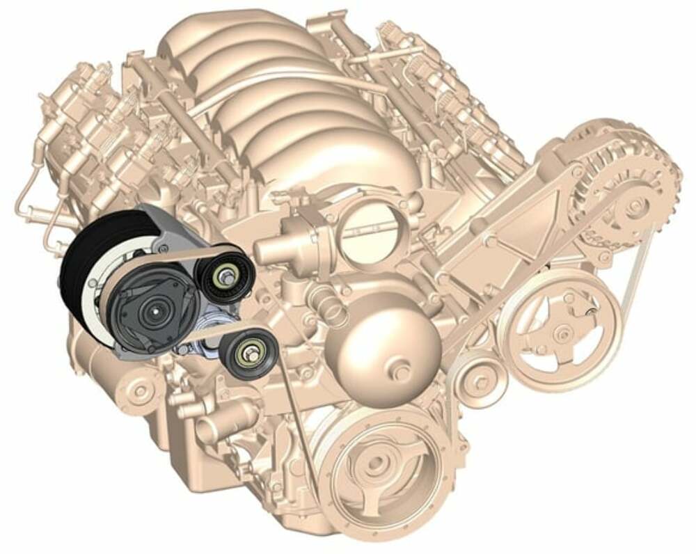 Passenger's Side A/C Bracket-R4 A/C Compressor, Tensioner, & Pulleys 20-140P