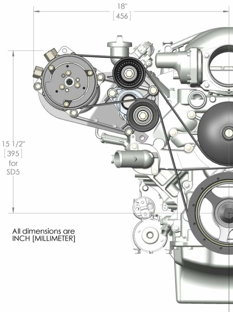 LS A/C Accessory Drive Includes SD508 A/C Compressor Tensioner & Pulleys 20-141
