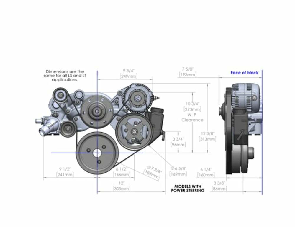 LS Engine Drive w/ Alternator, P/S Pump, Tensioner, Damper, Belt&Pulleys 20-186P