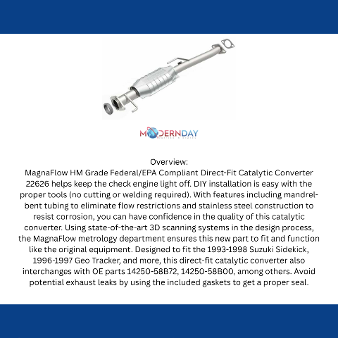 1998 Chevrolet Tracker Direct-Fit Catalytic Converter 22626 Magnaflow