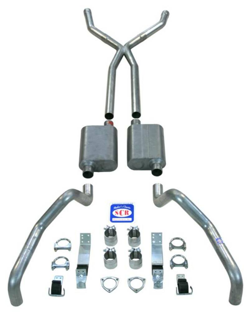 Fits 1967 - 1969 Camaro X Style 2-1/2" Exhaust System with Small Block Long Style Headers 23012