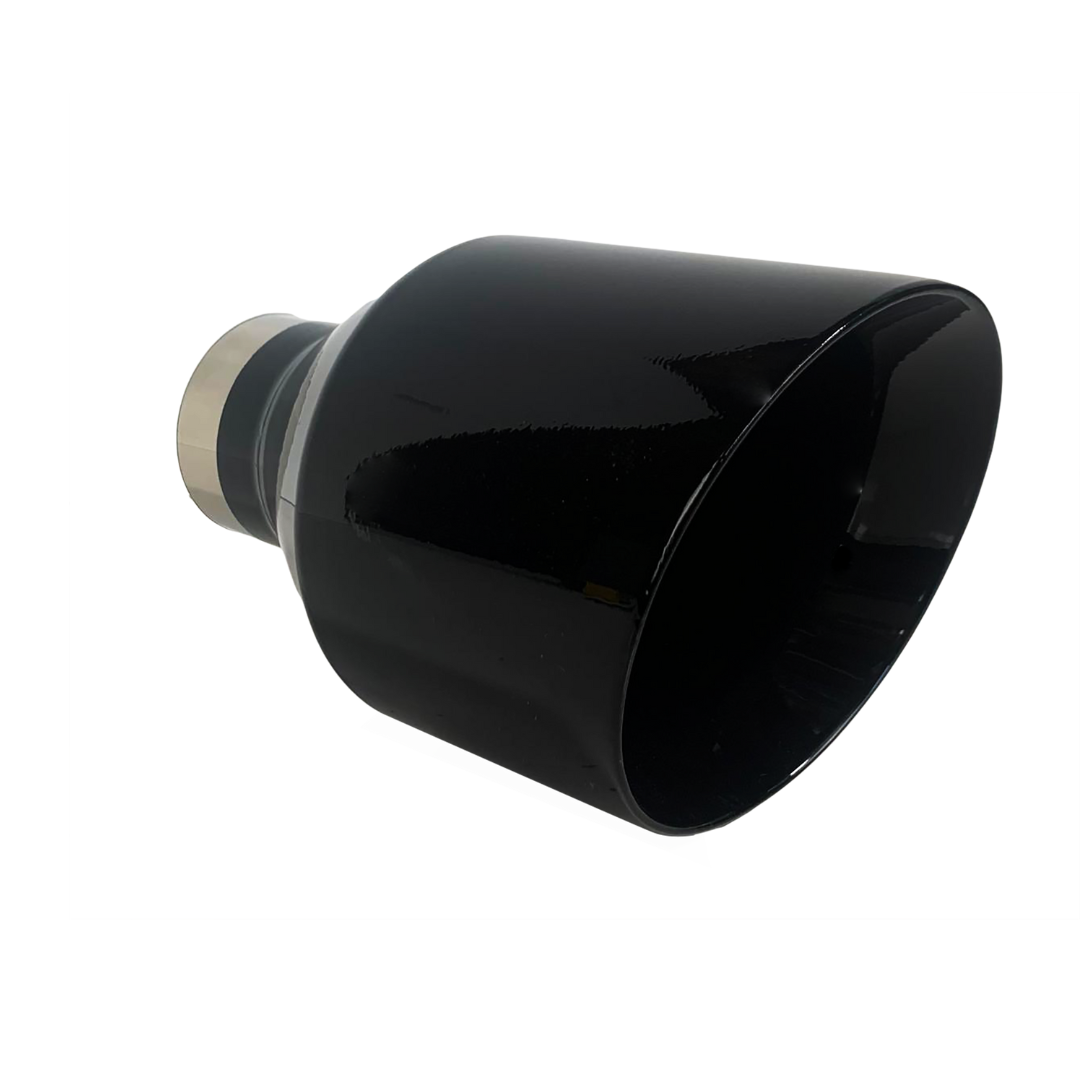 2.5" IDX5"X8" Double Wall Slant Cut Stainless Gloss Black Exhaust Tip 2580BK