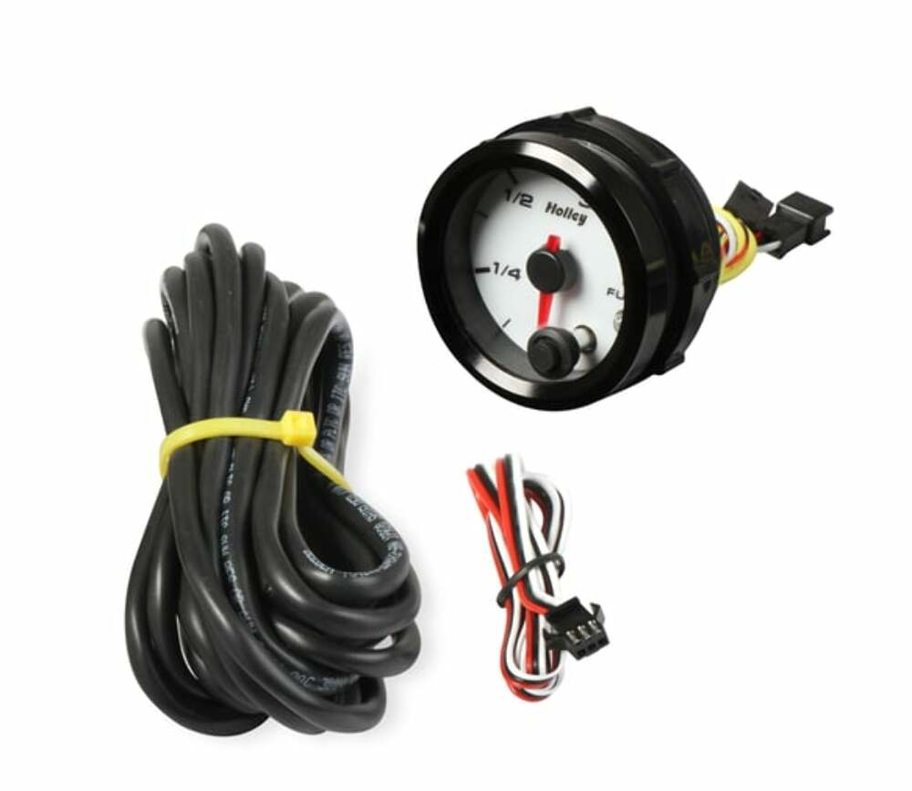 White Face 2-1/16" Fuel Level Gauge-Holley logo 26-614W
