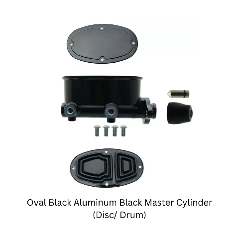 Oval Black Aluminum Black Master Cylinder (Disc/ Drum) 260-8555-BK-MBM