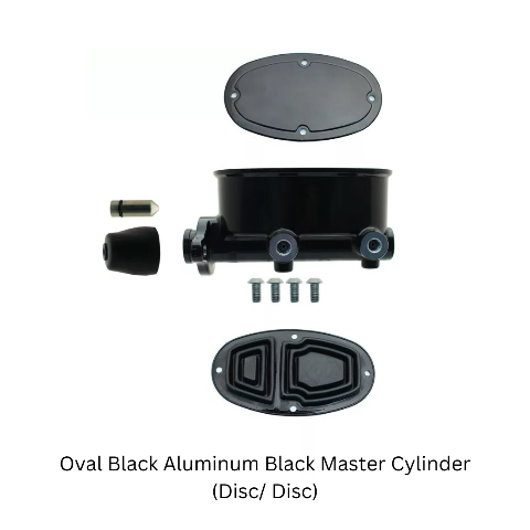 Oval Black Aluminum Black Master Cylinder (Disc/ Disc) 260-8559-BK-MBM
