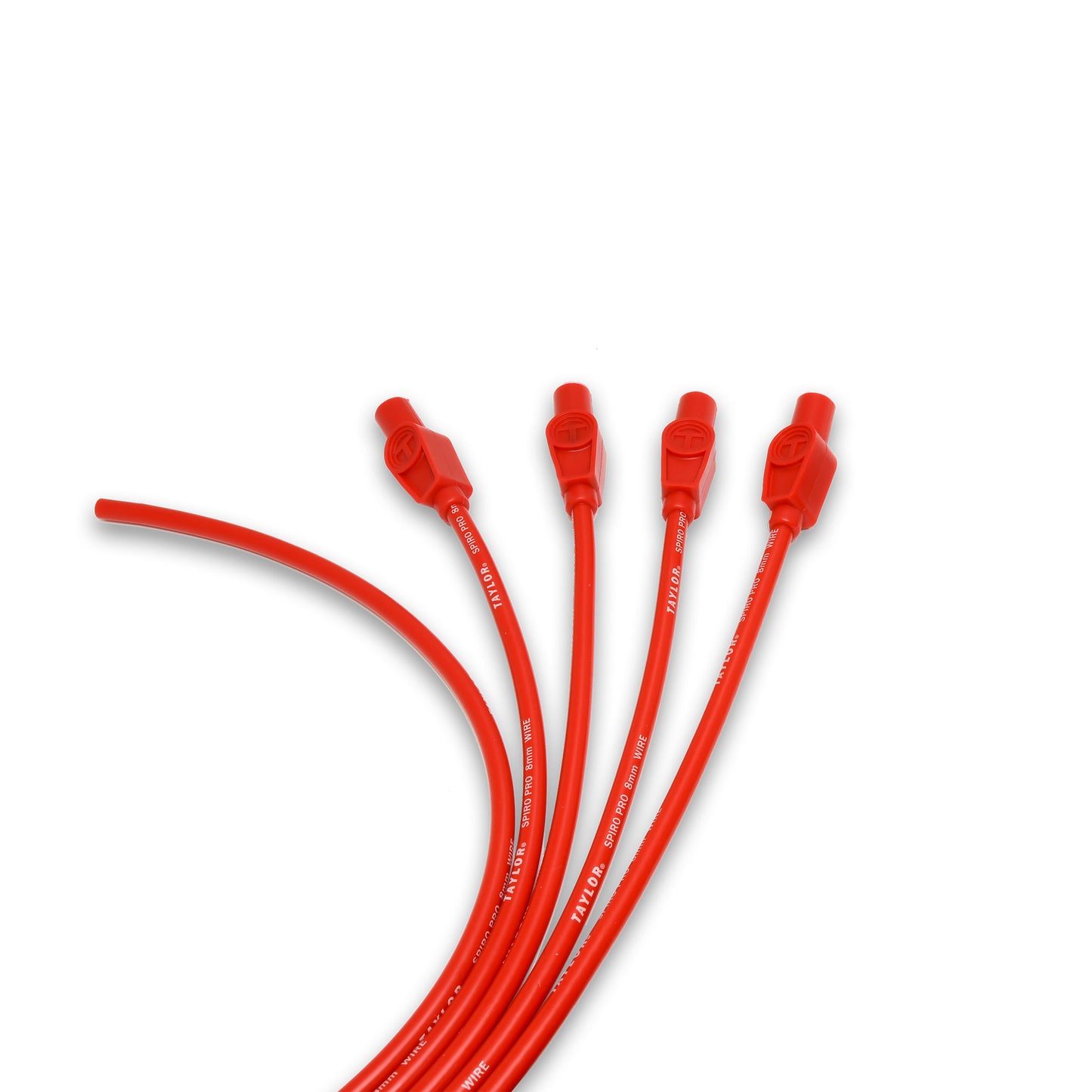 Spark Plug Wire Set Universal 8mm Silicone Spiro Pro 180? 350 ohm/ft Red 73235