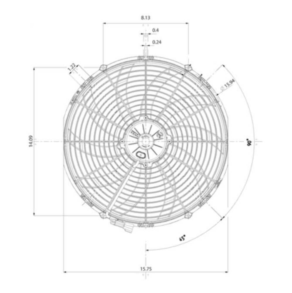 SPAL ADVANCED TECHNOLOGIES 16in Puller Fan Curved Blade 2467 CFM P/N - 30102113