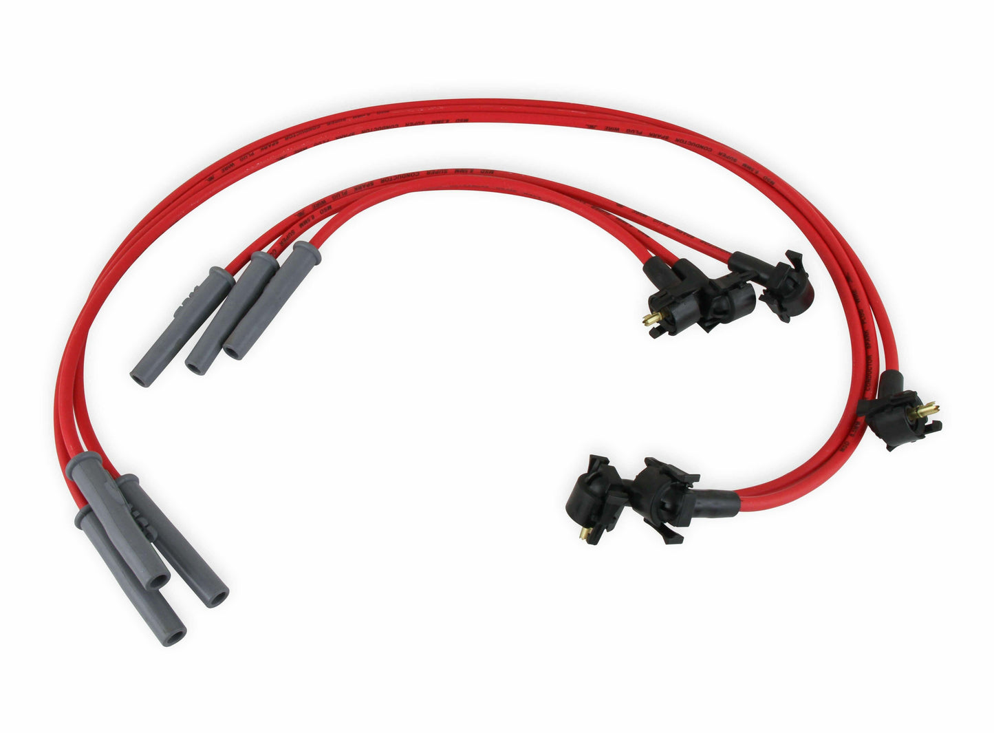 MSD 32999 - Super Conductor Spark Plug Wire Set, 2000 Ford 3.8L V-6 Mustang - Red jacket