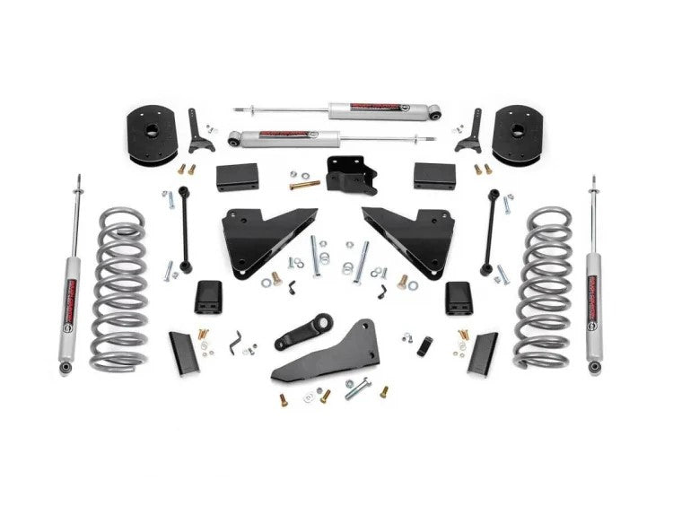 Fits Ram 2500 4WD (2014-2018) 5" Lift Kit; FR Gas Coil; Radius Arm Drop; 36420