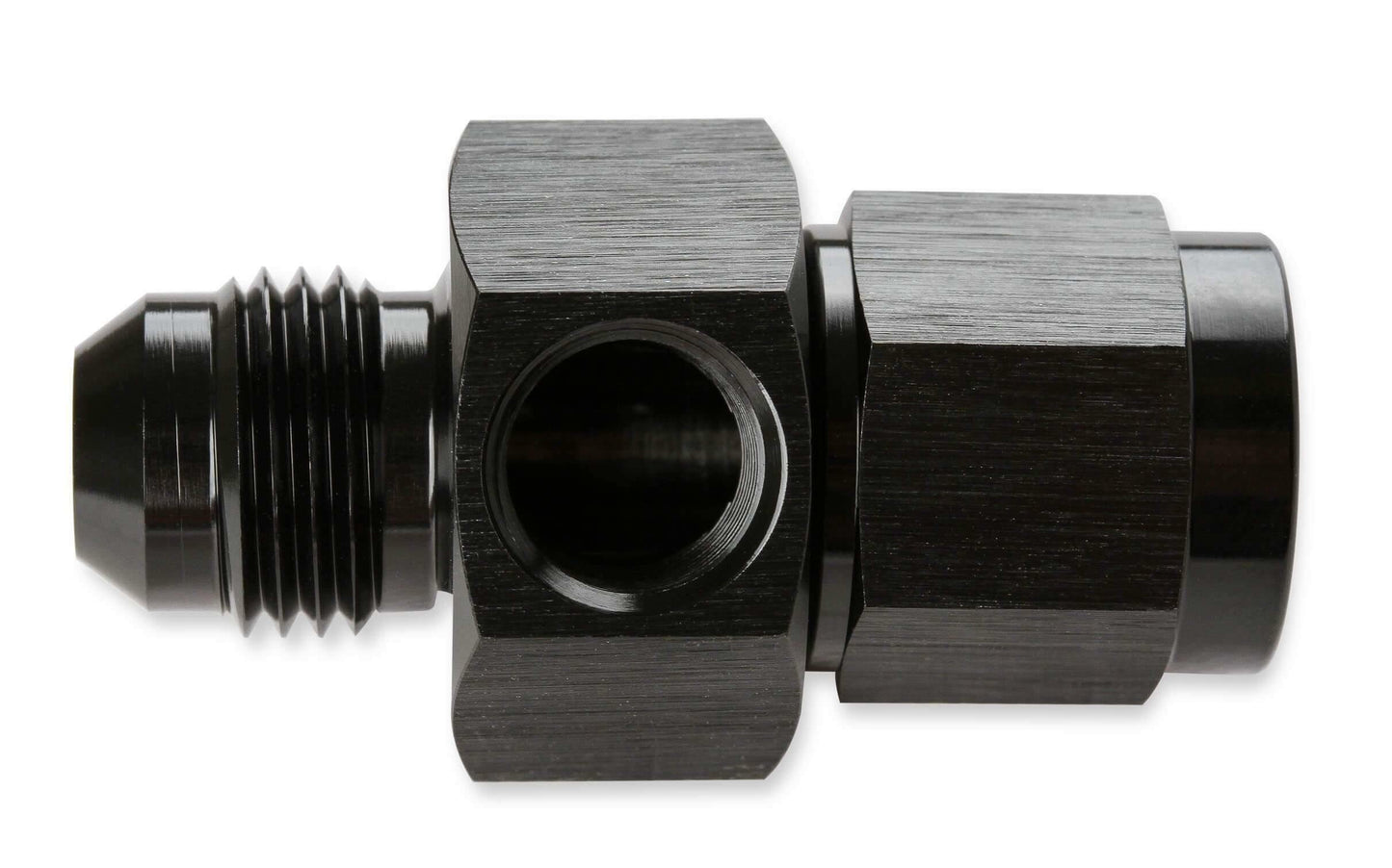 Mr. Gasket 6AN Male-6AN Female Fuel Pressure GaugeAdapter w/ 1/8'' NPT 400199-BL