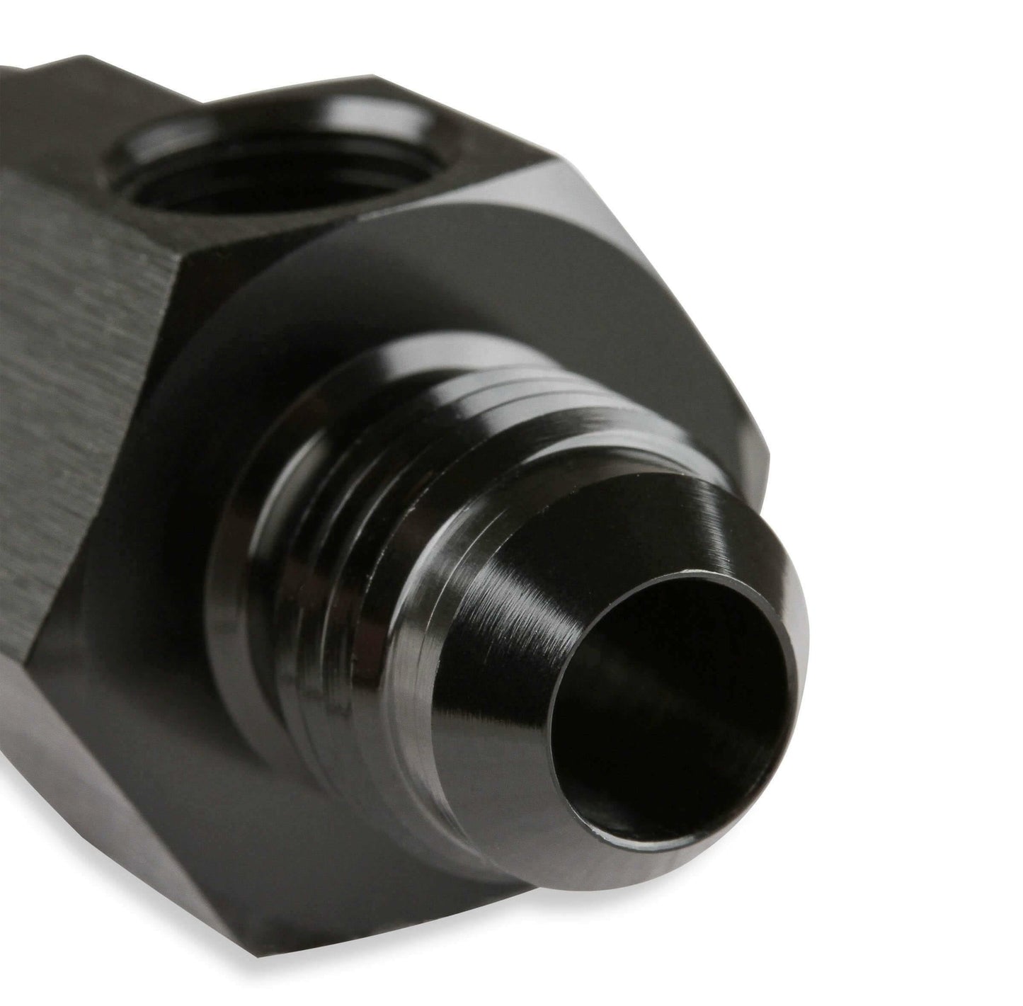 Mr. Gasket 6AN Male-6AN Female Fuel Pressure GaugeAdapter w/ 1/8'' NPT 400199-BL