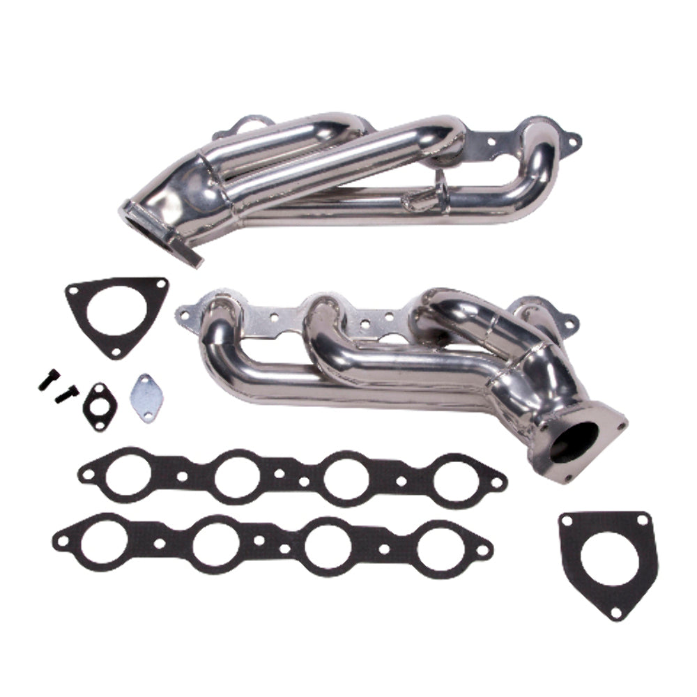 Fits 1999-2013 GM Truck/Suv 6.0L 1-3/4 Shorty Exhaust Headers-Silver-40060 - Car Part People