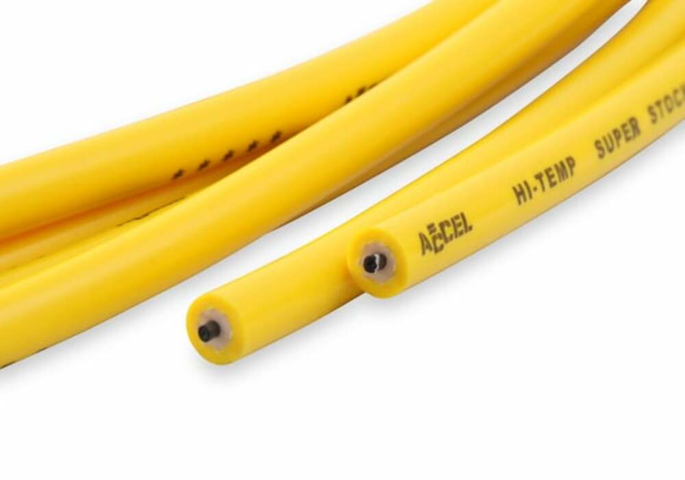 Spark Plug Wire Set - 8mm - Yellow with Orange 90 Deg Boots - 4041