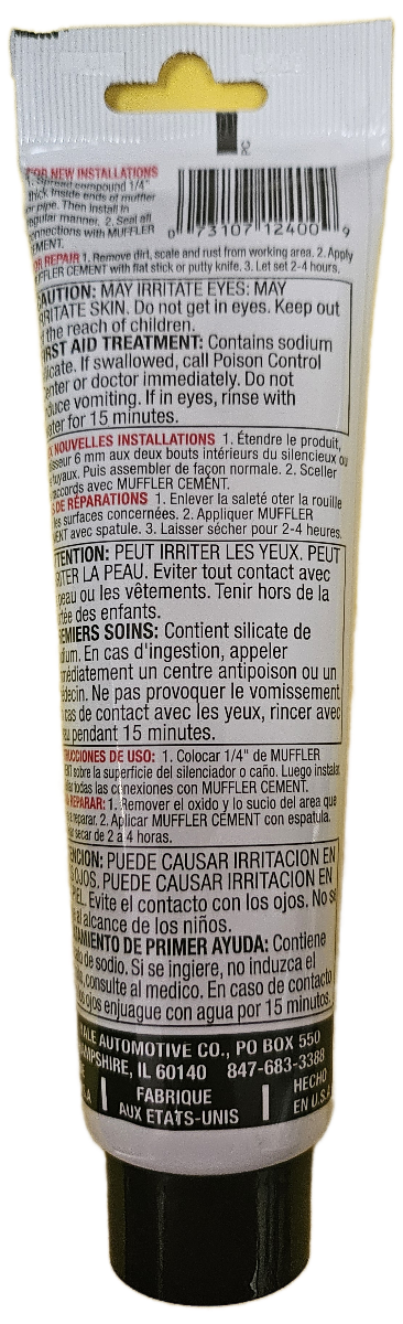 Yale MC6 Muffler Cement 6oz  Steel Reinforced High Heat Resistant Exhaust Patch