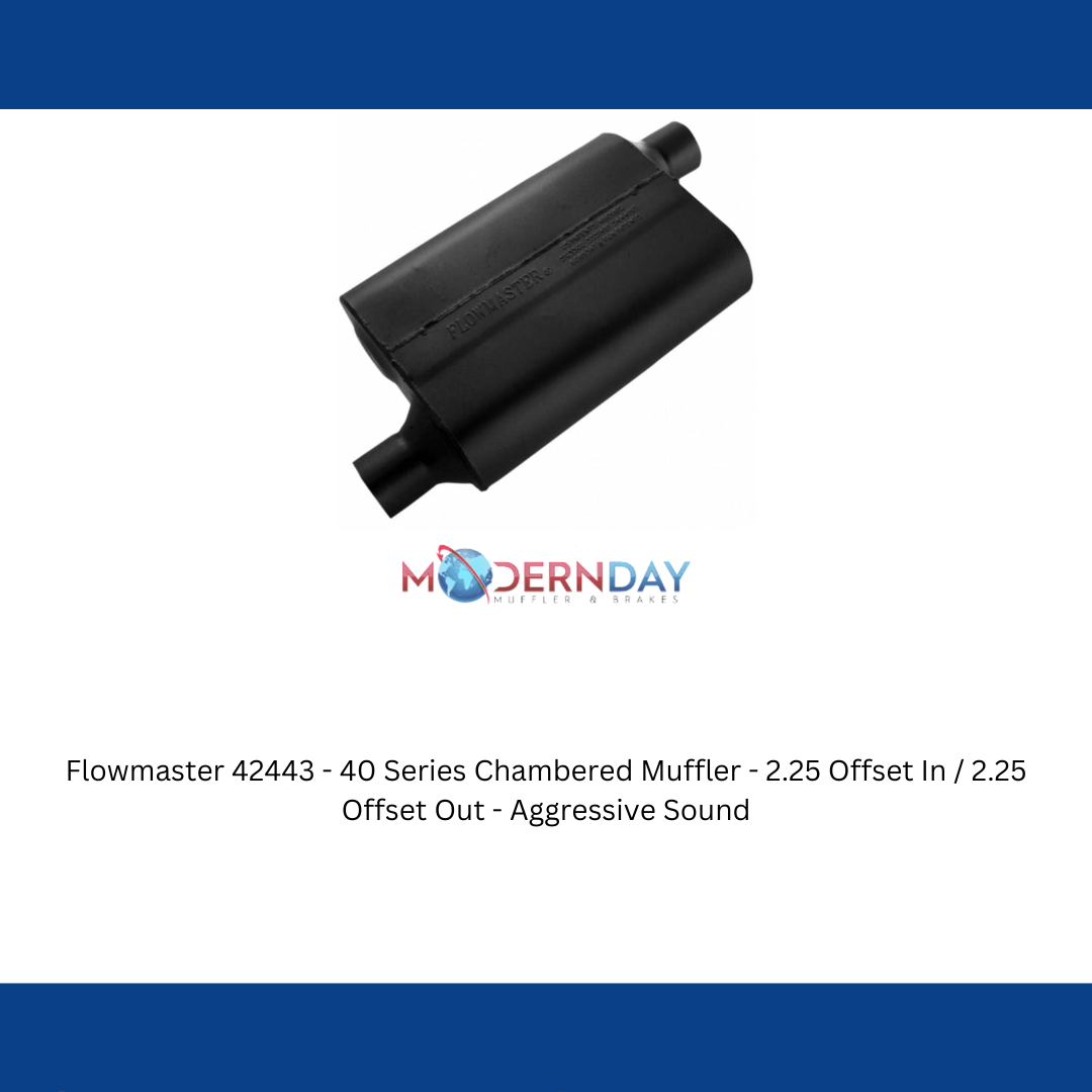 Flowmaster 42443 - 40 Series Chambered Muffler - 2.25 Offset In / 2.25 Offset Out - Aggressive Sound