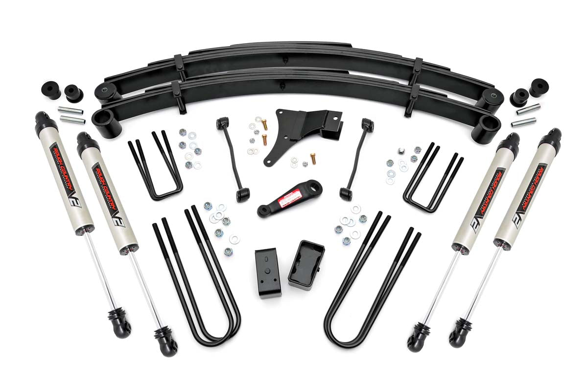 Fits Ford F-250/F-350 SD 4WD (1999) 4" Lift Kit; Rear Blocks; V2; 49470
