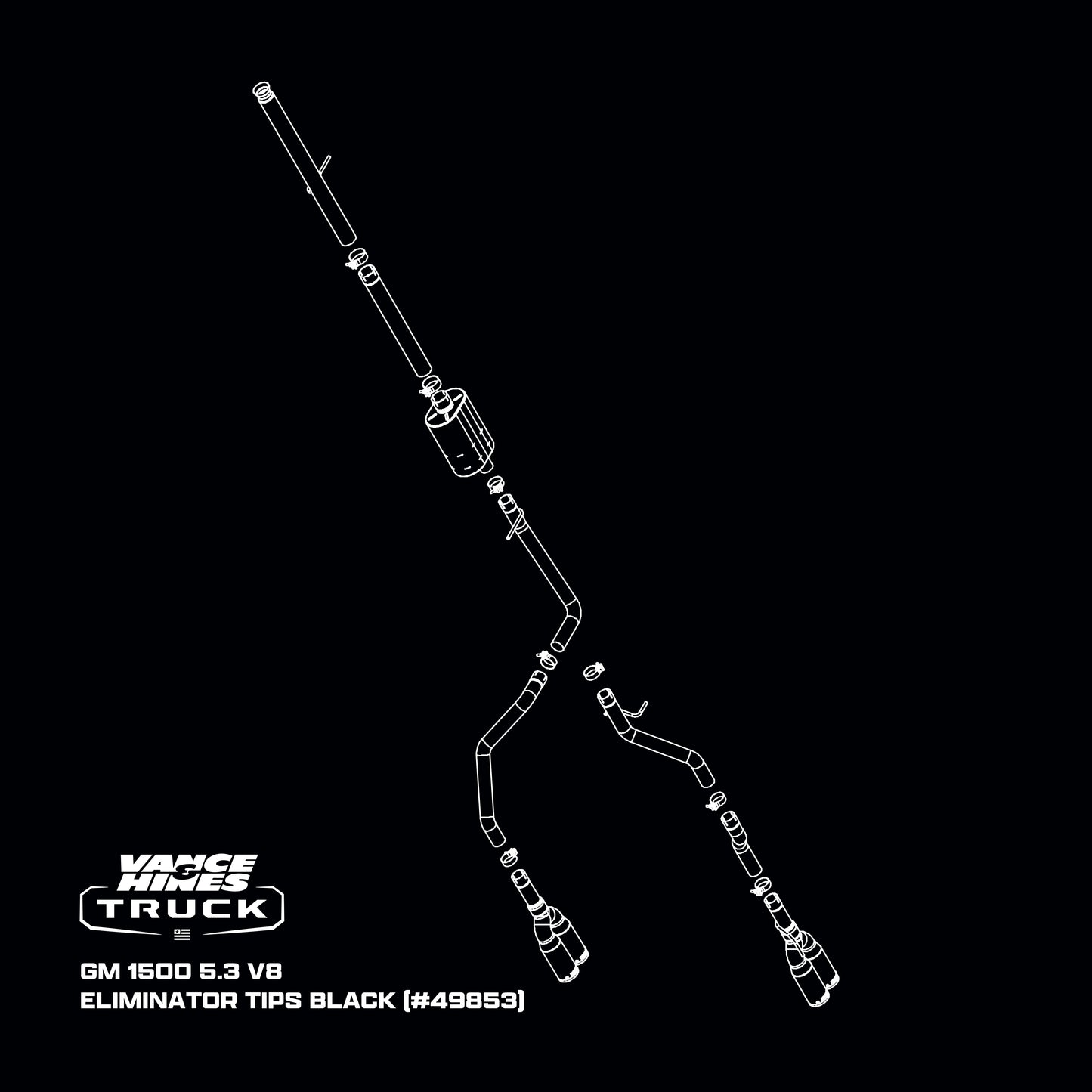 Fits 2019-2023 Chevrolet Silverado 1500 Cat Back Exhaust System 49857-VAH