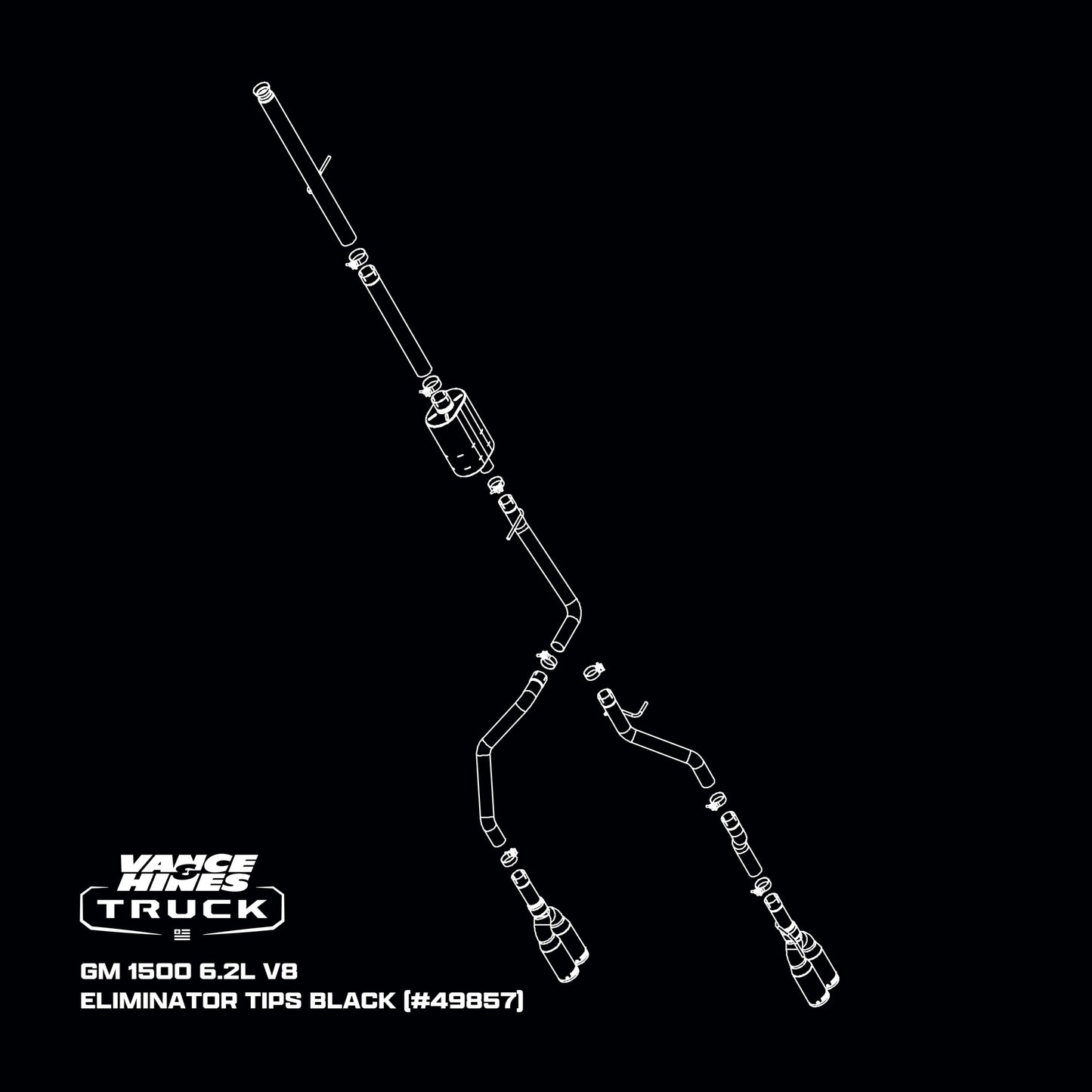 Fits 2019-2023 Chevrolet Silverado 1500 Cat Back Exhaust System 49857-VAH