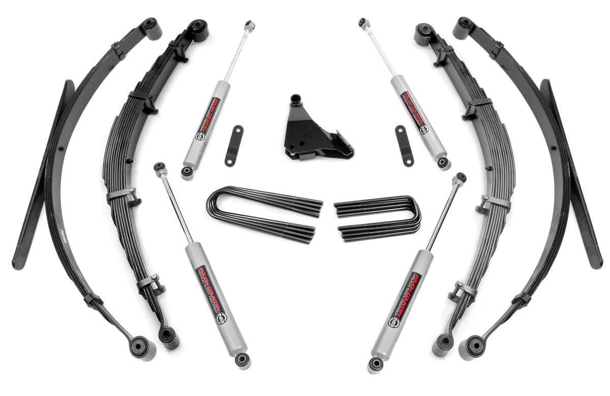 Fits Ford F-250/F-350 SD 4WD (1999-2004) 4" Lift Kit; Rear Springs; 50130
