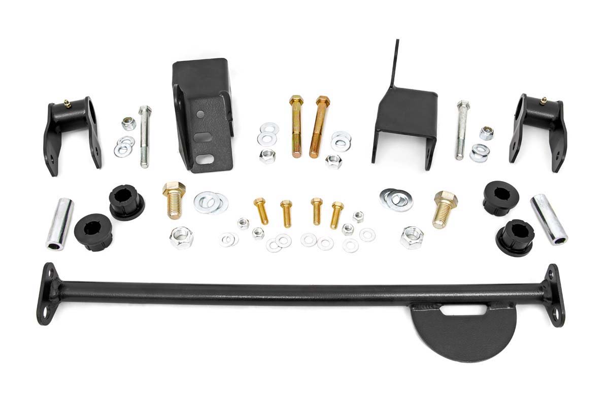 Fits Jeep CJ 7 4WD (1976-1986) Front Shackle Reversal Kit; 5059