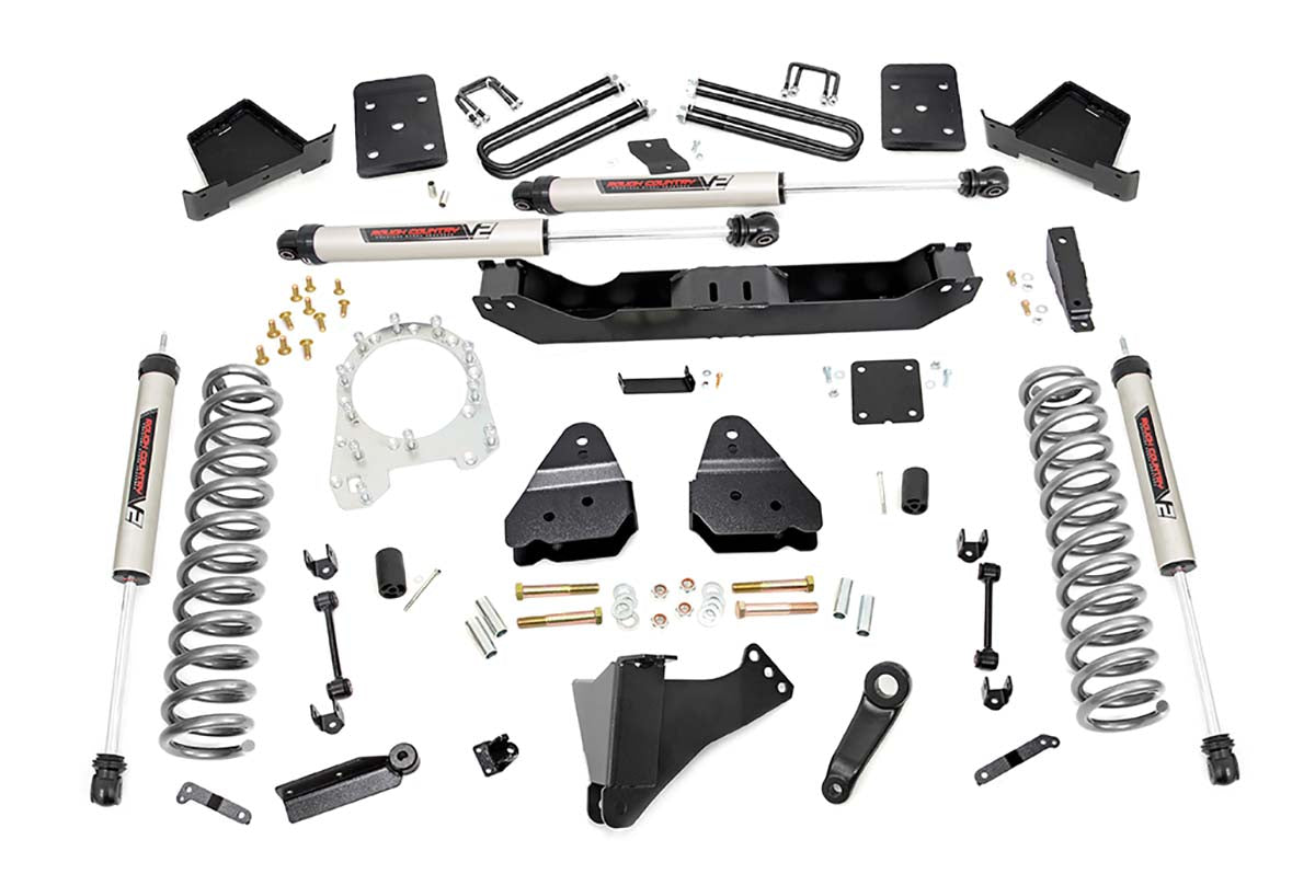 Fits Ford F-250/F-350 SD 4WD (2017-2022) 4.5" Lift Kit; V2 Shocks; 50670