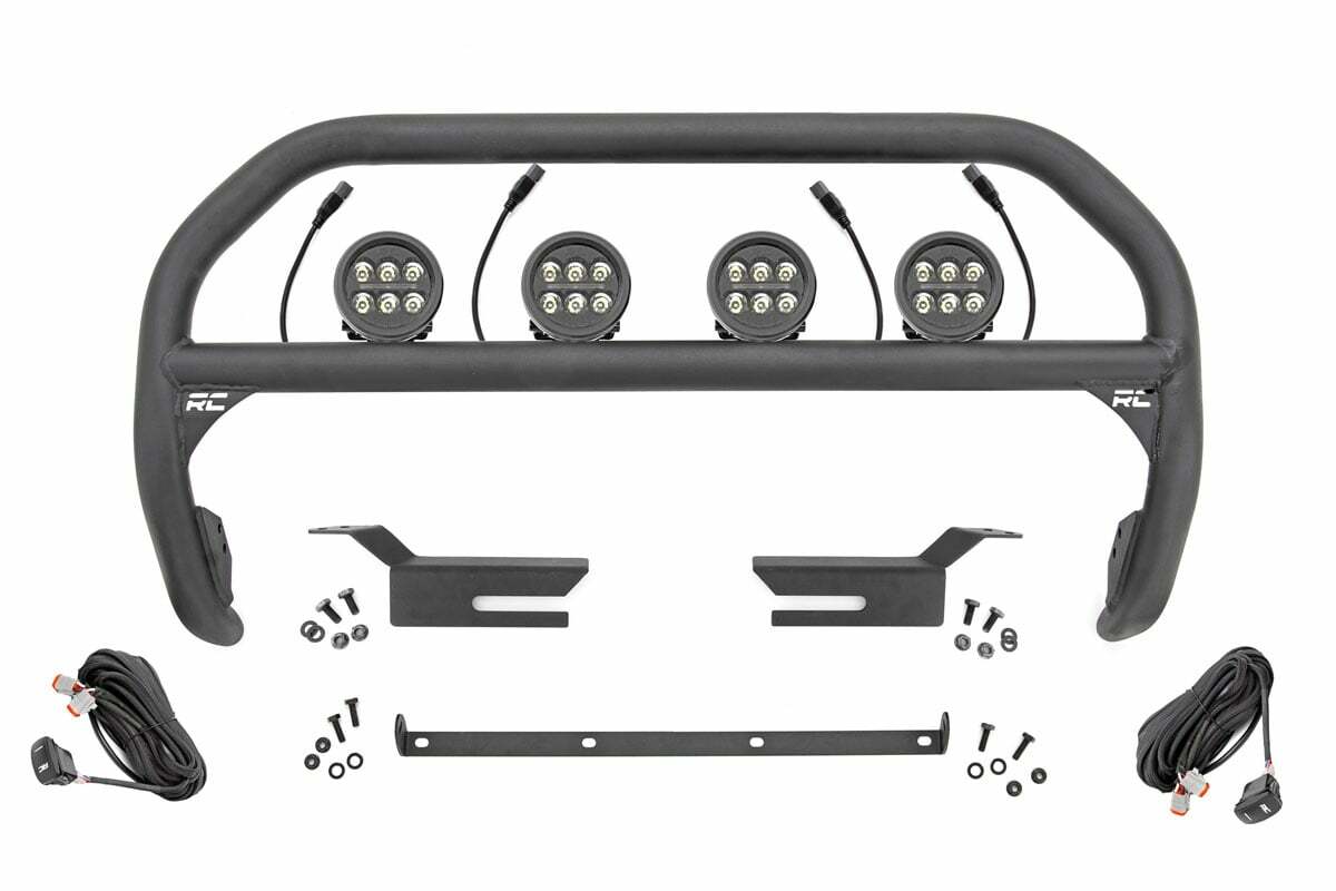 Fits Ford Bronco 4WD (2021-2024) Nudge Bar; 3.5 Inch Round Led (x4); 51039