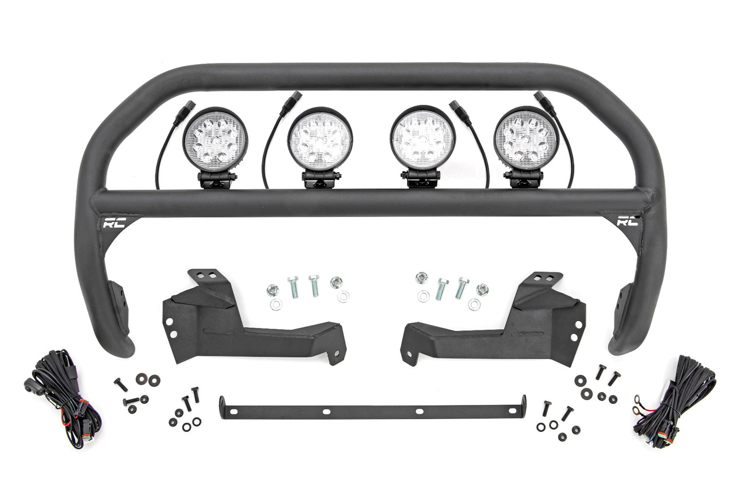 Fits Ford Bronco Sport 4WD (2021-2024) Nudge Bar; 4 Inch Round Led (x4); 51044