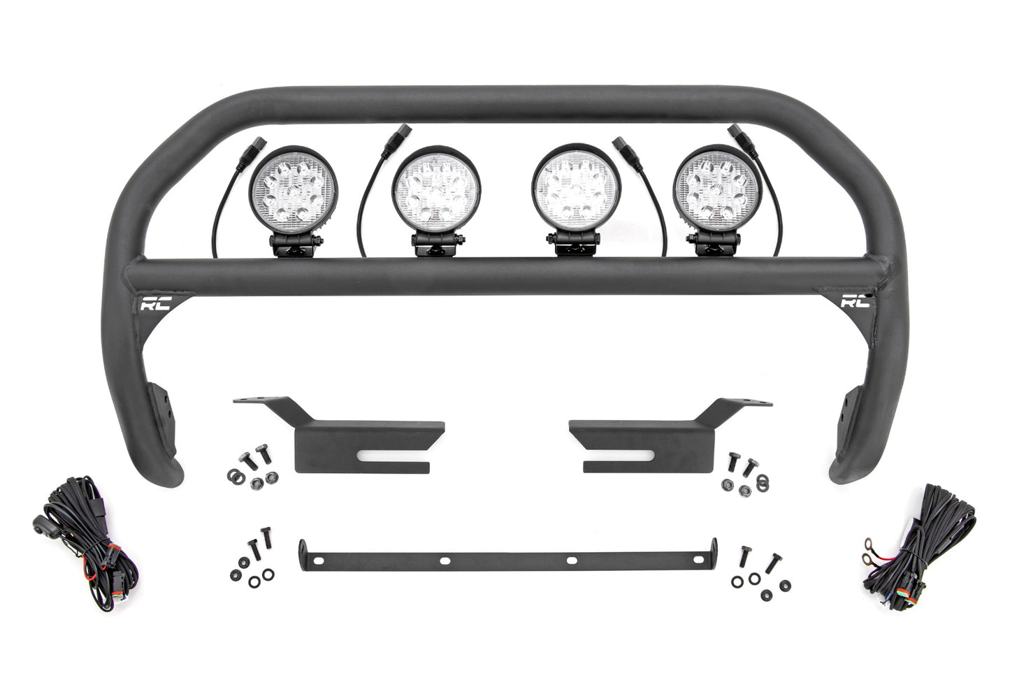 Fits Ford Bronco 4WD (2021-2024) Nudge Bar; 4 Inch Round Led (x4); 51049