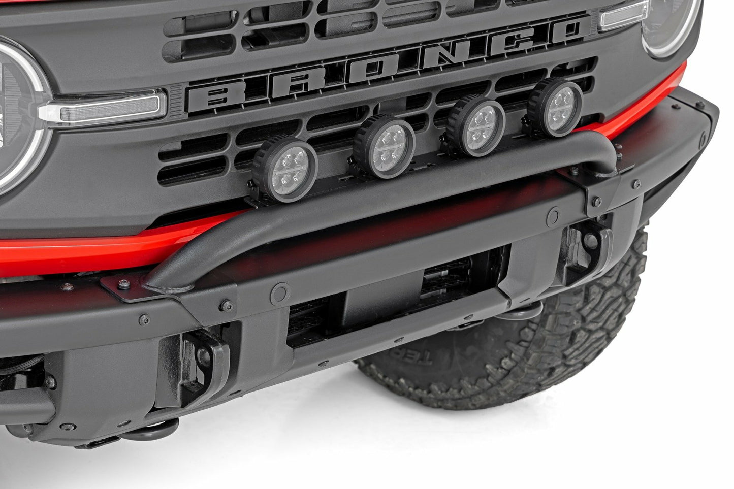Fits Ford Bronco(21-24) Light Bar Mount 3.5" Round LED(Quad) Black Steel 51136