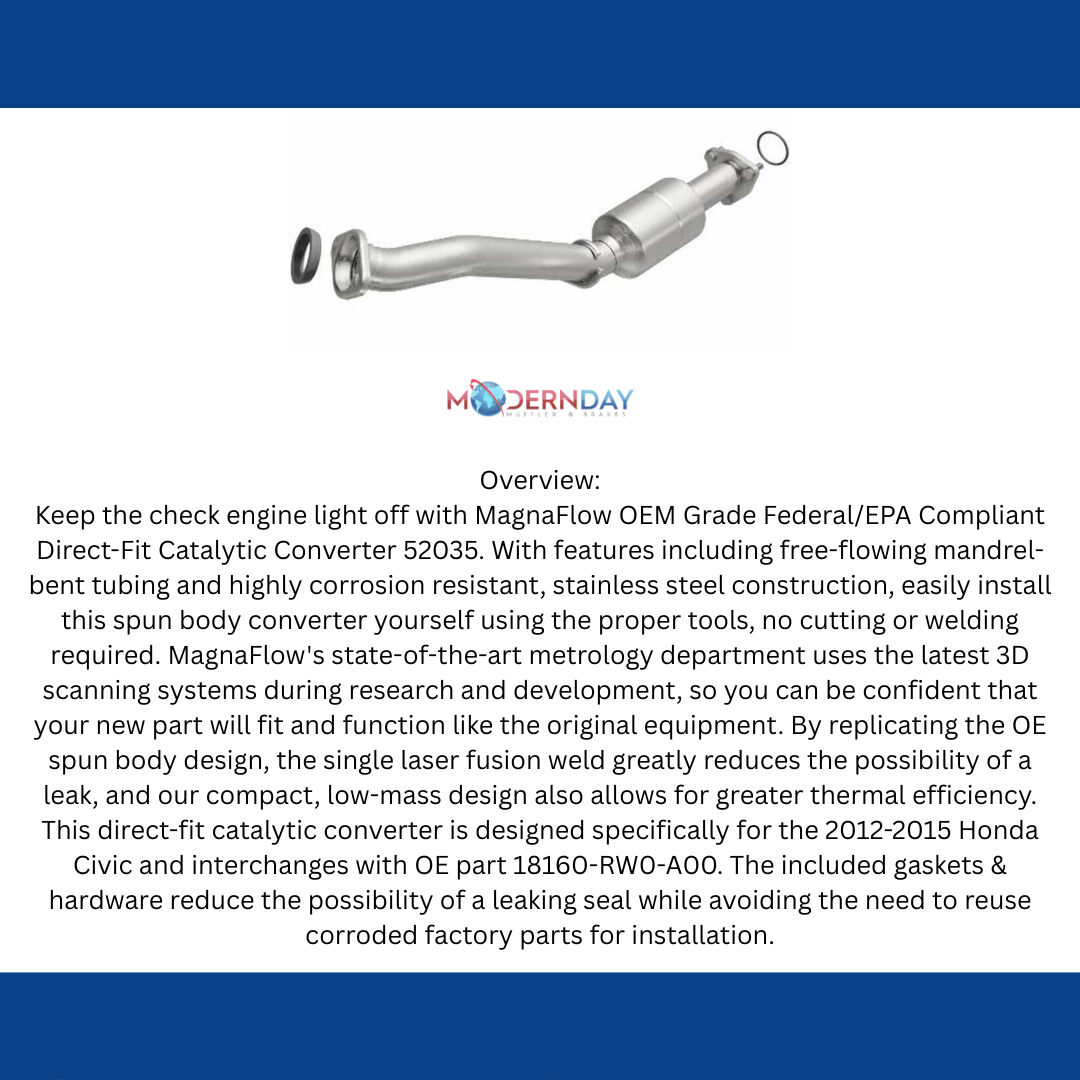 12-14 Civic Hybrid 1.5L Direct-Fit Catalytic Converter 52035 Magnaflow