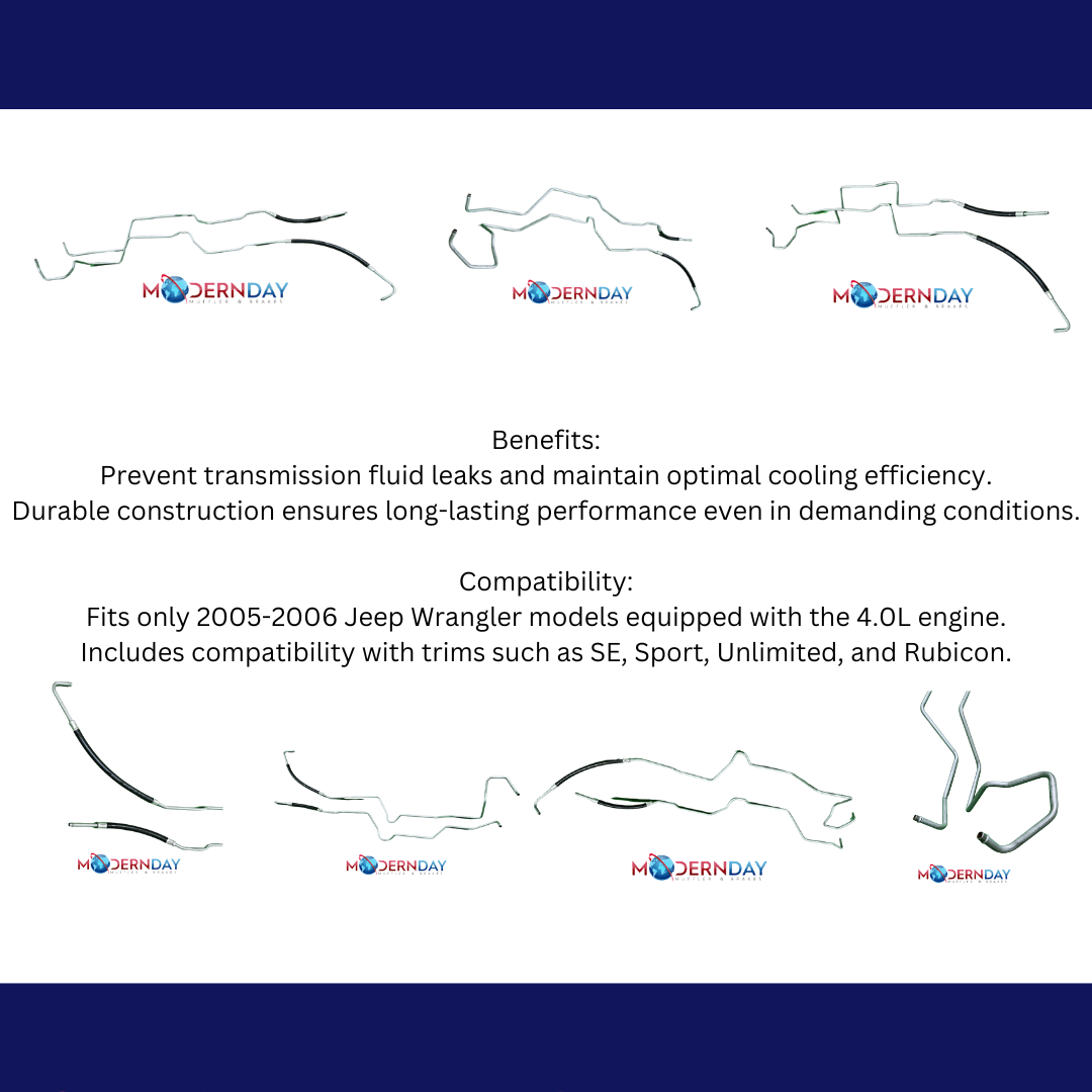 2005-2006 Jeep Wrangler Transmission Cooling Supply and Return Lines 55037624AI-MD