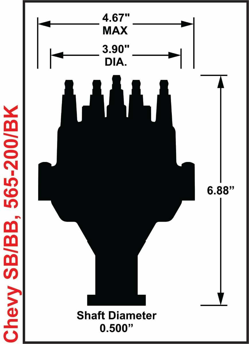 Holley EFI Dual Sync SBC/BBC Distributor, Black - 565-200BK