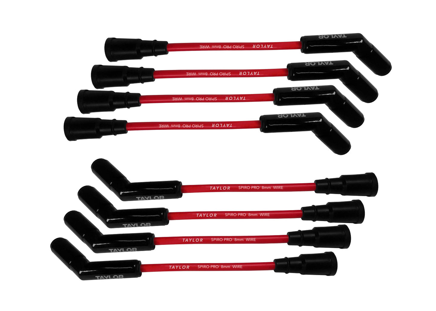 Spark Plug Wire Set Universal Silicone Spiro Pro 8mm 135? 350 ohm/ft Red 75273-B