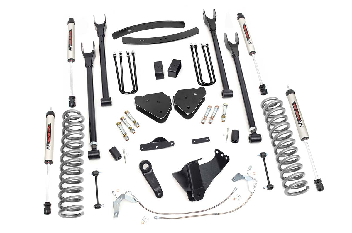 Fits Ford F-250/F-350 SD 4WD (08-10) 6" Lift Kit; Gas; 4 Link; V2; 58870
