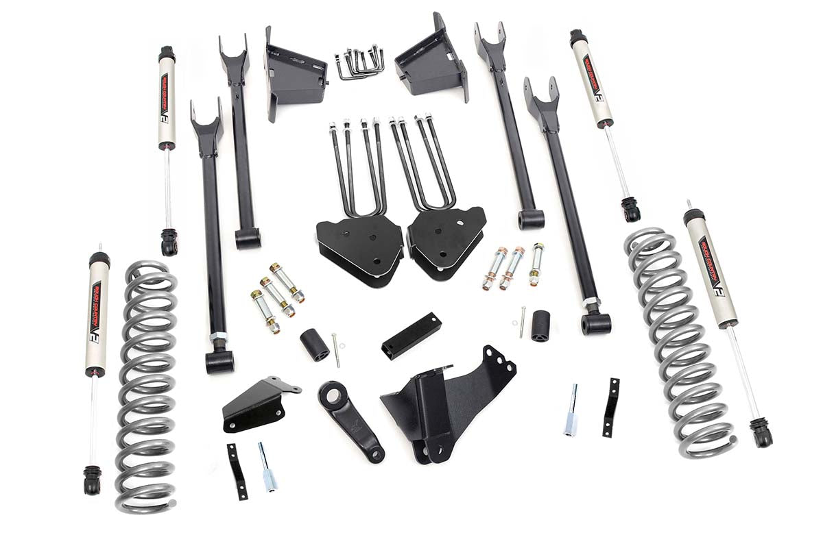Fits Ford F-250/F-350 SD (05-07) 8" Lift Kit; 4 Link; RR Blocks; V2; 59170