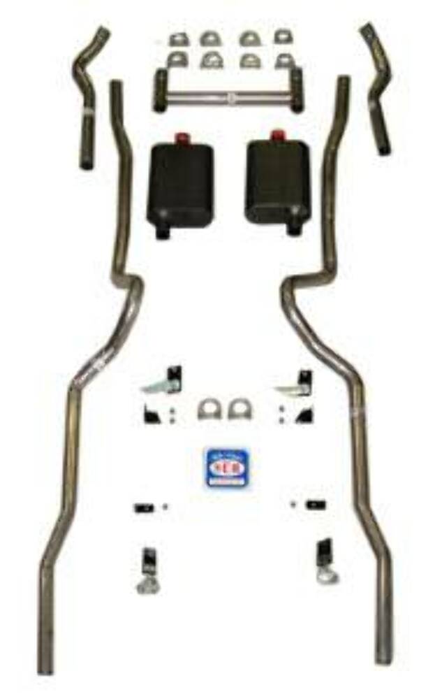 1955-1957 Chevrolet Bel Air Dual Exhaust System V8 2" Steel 63041