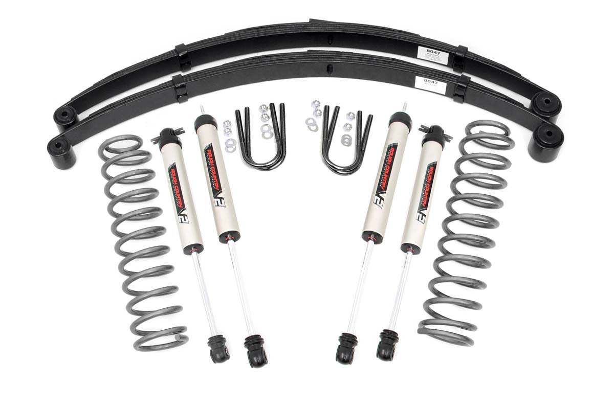 Fits Jeep Cherokee XJ 2WD/4WD (1984-2001) 3 Inch Lift Kit; RR Springs; V2; 63070