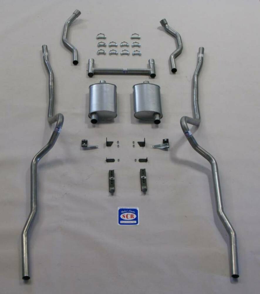 Fits 1955 - 1957 Chevrolet Full Size 2" Dual Turbo Exhaust System 63094
