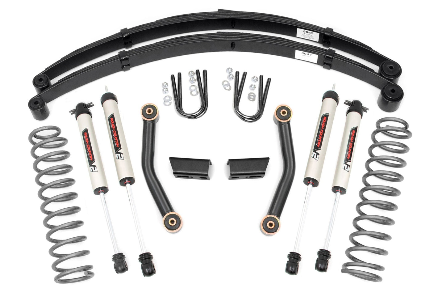 Fits Jeep Cherokee XJ (84-01) 3 Inch Lift Kit; Series II; RR Springs; V2; 630X70
