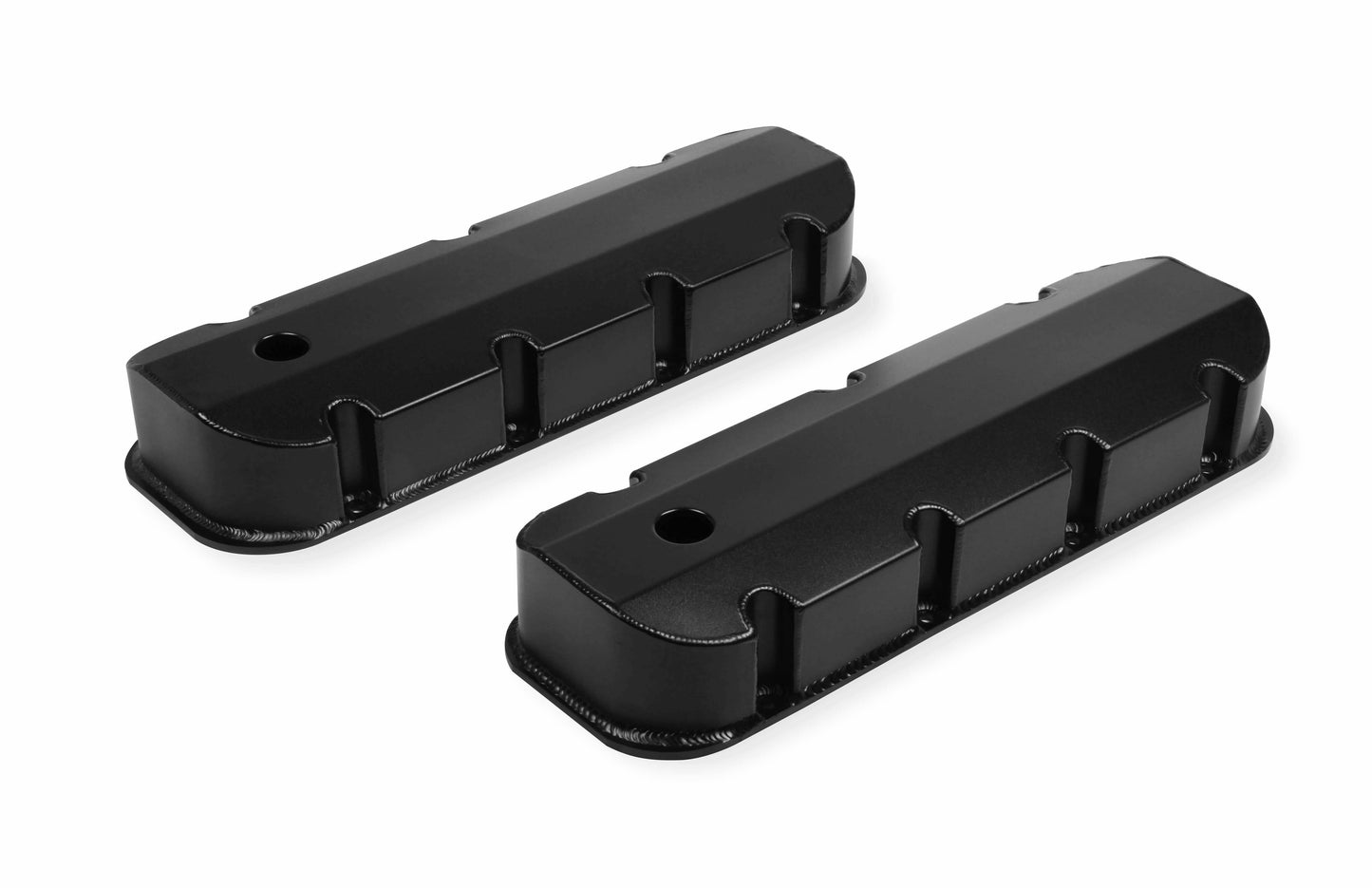 Mr. Gasket Fabricated Aluminum Valve Covers - Black Finish - 6832BG