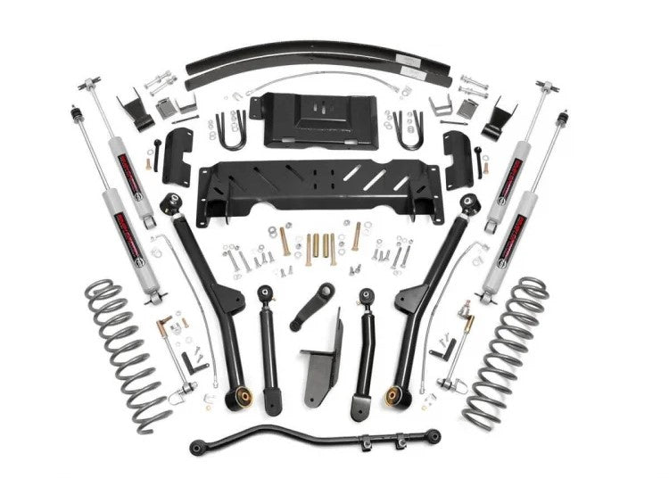 Fits Jeep Cherokee XJ 4WD (84-01) 4.5" Lift Kit; Long Arm; RR AAL; NP231; 68922