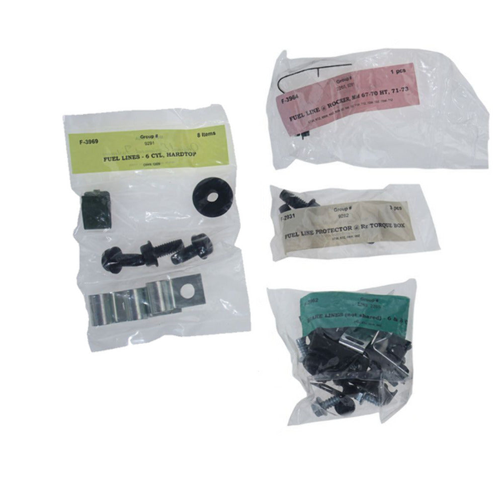 Fits 68 Mustang; 6 cylinder, Hardtop; Clip Kit-68Z-BF6H