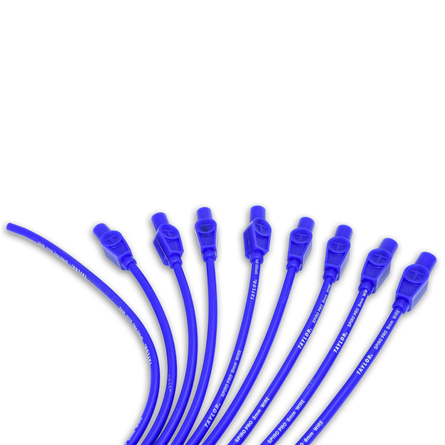 Spark Plug Wire Set Universal 8mm Silicone Spiro Pro 180? 350 ohm/ft Blue 73655