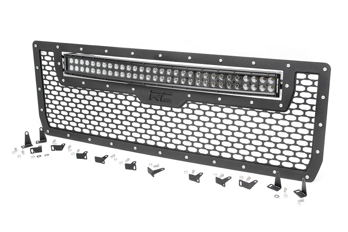 Fits GMC Sierra 1500 2&4WD (2014-2015) Mesh Grille 30" Dual Row LED Black 70190