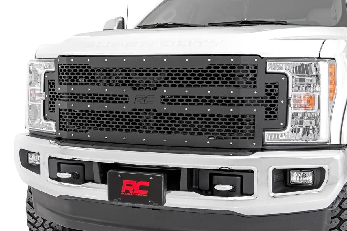 Fits Ford F-250/F-350 Super Duty 2WD/4WD (2017-2019) Mesh Grille; 70213