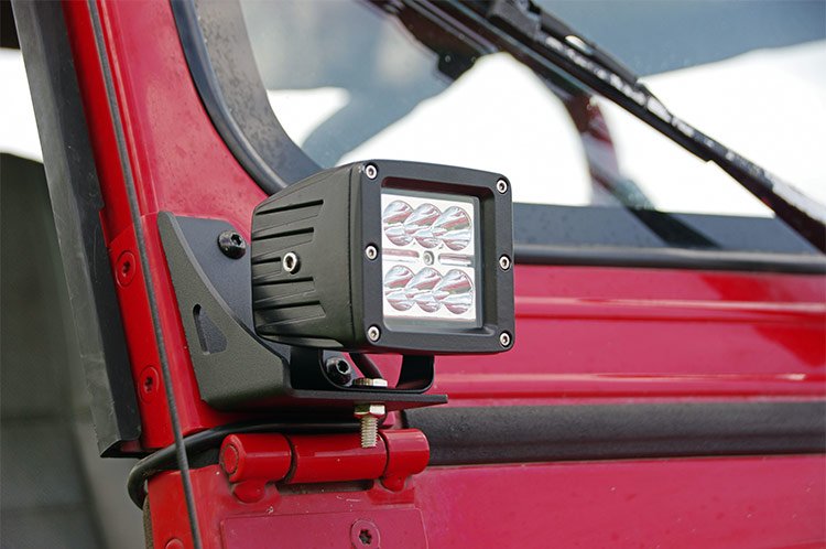 Fits Jeep Wrangler YJ (87-95) LED Light Mount Lower Windshield Pod Pair 70510