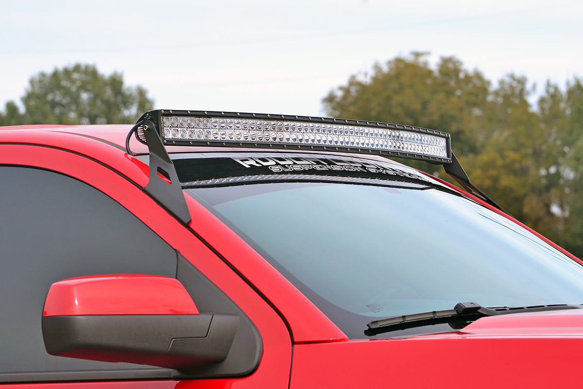 Fits Chevy 2500HD (15-19) LED Light Mount Upper Windshield 54" Curved 70514A